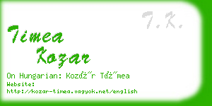 timea kozar business card